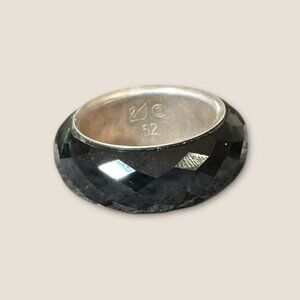 Swarovski Black Nirvana Faceted Crystal Ring Size 5.25 Elegant Design